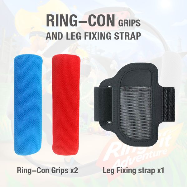 

ring-con grips and leg fixing strap for switch adventure game non-slip breathable yoga fitness ring grips & wearable leg fixing strap
