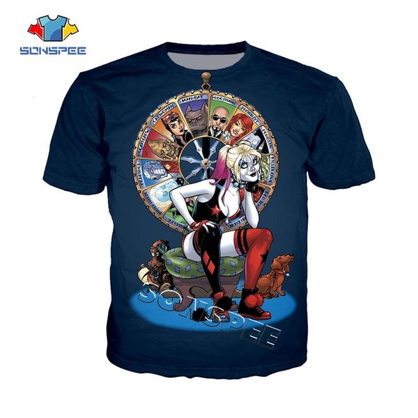 

summer suicide squad harley quinn comic clown 3d print shirts hentai humor graphic men clothing