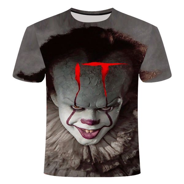 

horror movie it penny wise clown joker cool man 3d print shirts anime harajuku funny men clothing