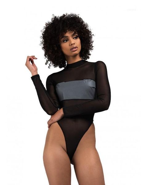 

skinny female clothing new arrival summer womens reflective tshirts fashion gauze blouse long sleeved button rompers sexy, White