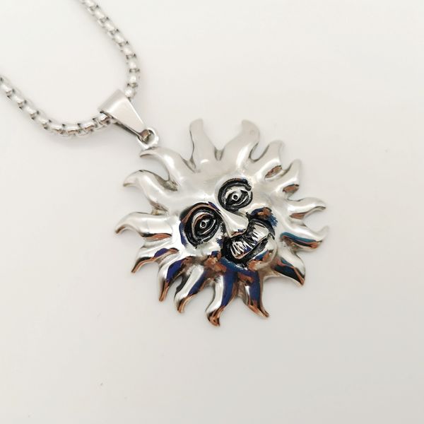 

pendant necklaces 2021 316l stainless steel gold silver color tone tribe sun mens boys fashion necklace jewelry