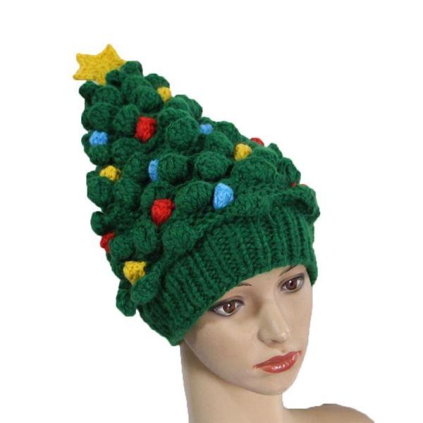 

bomhcs christmas hat tree star beanie knit knot cap warm knitted cap creative funny beanie kids adults xsmas knitted winter hat
