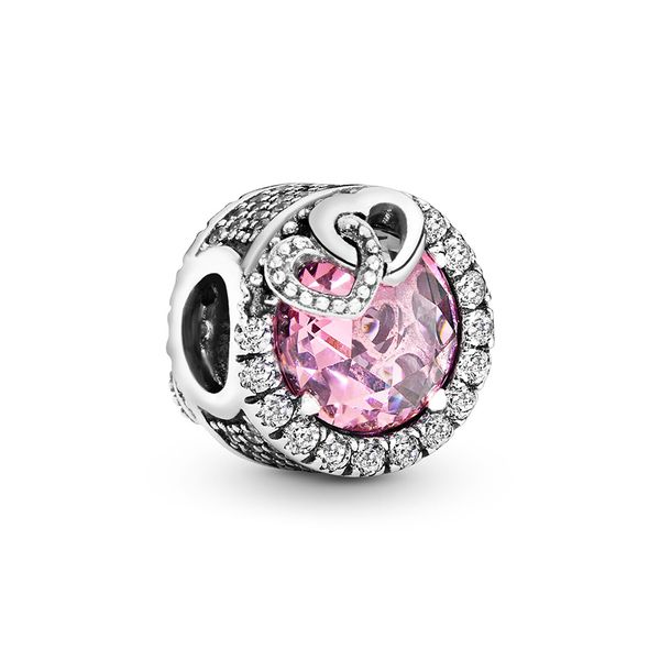 

authentic ale 925 sterling silver sparkling pink love birds charm fit pandora bracelets fashion designer charms beads for diy jewelry making, Black