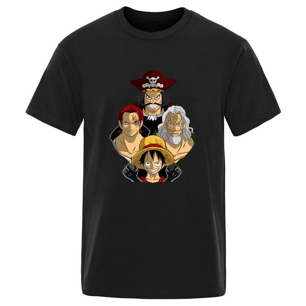 

op rhapsody cartoon short sleeve 100% cotton men's t shirt summer harajuku clothing casual hip hop 2020 graphic tshirts