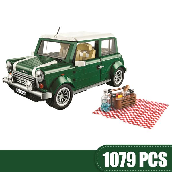 

building blocks compatible legoing creator mini cooper retro car travel toys gift for boys children diy 1079pcs