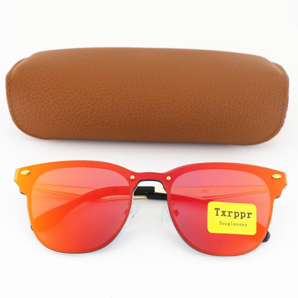 

new men sports sunglasses for women fashion vassl sun glasses gold metal frame red colorful 54mm lens come brown box, White;black