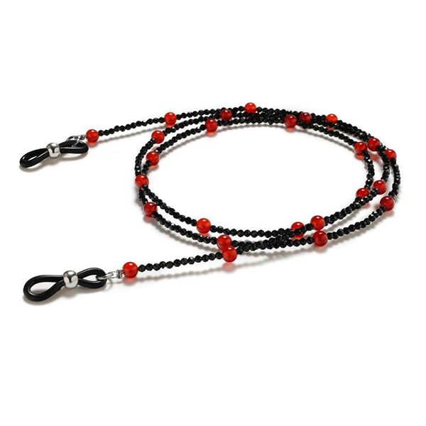

2020 vintage handmade red green beaded eyeglasses chain non-slip halter sunglasses presbyopic glasses lanyard holder accessories, Silver