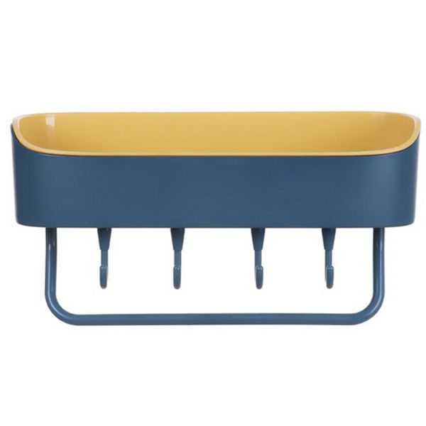 

rectangle multifunctional towel self adhesive holder bathroom shelf punch free