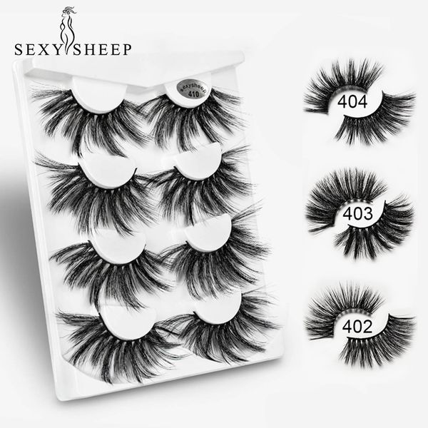 

4 pairs 25mm 3d mink eyelashes 3d mink lashes thick handmade full strip lashes volume soft false eyelashes extension