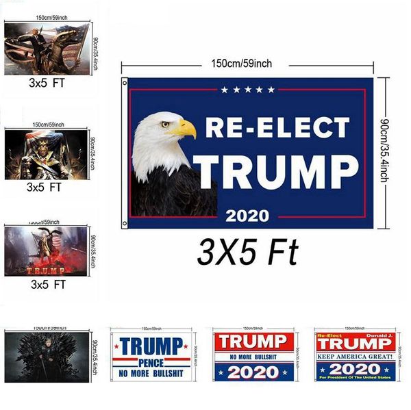 

90x150cm trump 2020 flag printed keep america great banner garden decor president re-election usa donald trump flag 3x5 ft flag eea1620