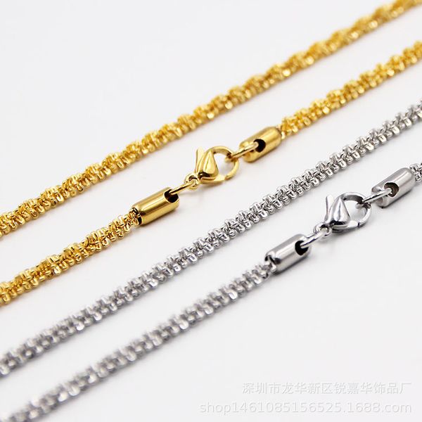 

necklace women cauliflower chain necklace stainless steel gifts for woman accessories link chain jewelry on the neck, Silver