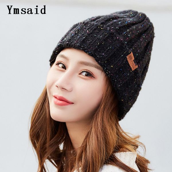 

2020 ski women winter hat fashion warm winter for women knitted hat female beanies caps skullies beanies, Blue;gray