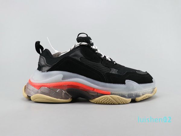 

роскошные кристалл донной повседневной обуви тройной дорожка 2,0 дизайнера старого папу sneaker комбинация азот подошва мужской tripler крос, Black