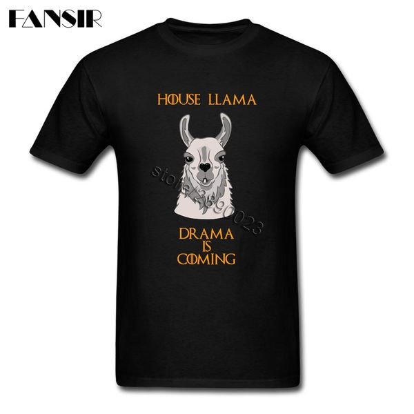 

latest designing t-shirt men male 100% cotton short sleeve llama family summer tees men t-shirts