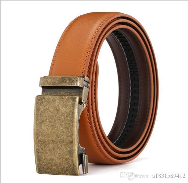 

new classic mens belts automatic buckle business belts leather belts for men waist belt ing, Black;brown