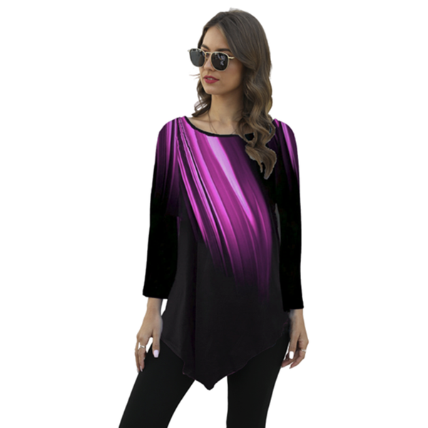 

large size casual blouse women s-5xl long sleeve o neck female gradient print blouse lady spring irregular loose shirt, White