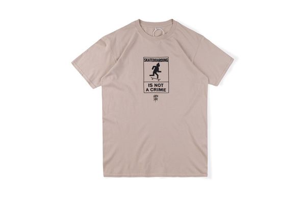 

travis scott mens tshirts skateboarding no loitering short sleeve loose summer solid color man tees, White;black