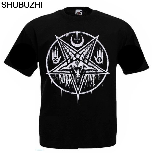 

t-shirt pentagram baphomet satan swedish music group. a metal nation new sbz1099