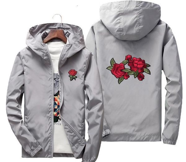 

men's shirt, spring embroidery, rose blower, men's and women's basic jacket, light clothes, 2020, Black;brown