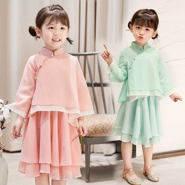 

traditional asian chinese clothing qipao hanfu for kids baby girls, Red