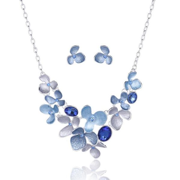 

cring coco brand jewelry fashion crystal flower choker necklaces for party girl women alloy necklace dropshipping, Silver