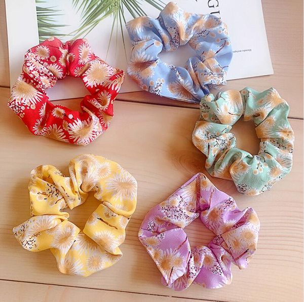 

ins women fashion designer scrunchies hair band hair circle ring elastic ponytail holder girls large intestine hairbands accessories d81201, Slivery;white