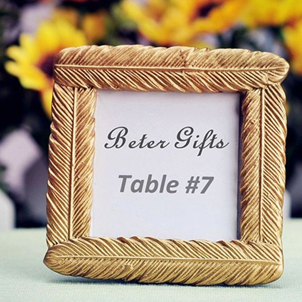 

party holder resin feather design stand p frame deskwedding back support