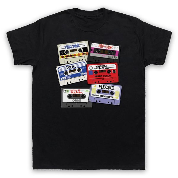 

mens t shirts fashion 2019 cassette tapes retro mixtapes music rock hip hop mens t-shirt 100% cotton short tee shirts