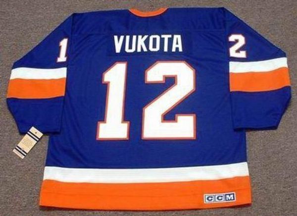 

men women youth mick vukota new york islanders 1993 ccm vintage turn back hockey jersey goalie cut stitched quality any name any number, Black;red