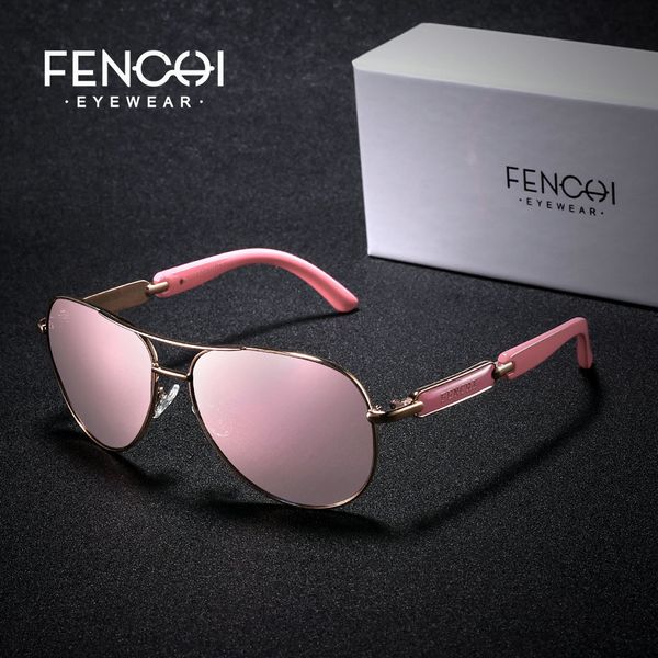 

fenchi polarized women vintage brand glasses driving pilot pink mirror sunglasses men ladies oculos de sol feminino, White;black