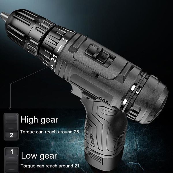 

12v electric screwdriver hand drill with motor multi-function electric hand drill household tools built-in lithium ion battery