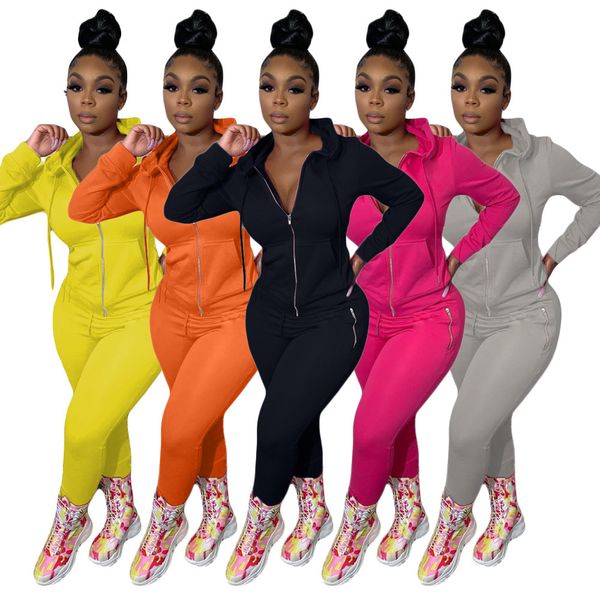 

womens cardigan jacket tracksuits outfits 2 piece set jogger sport suit sweatshirt tights sport suit women zipper pants suit 0582, Gray