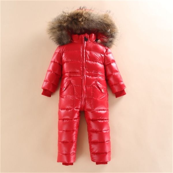 

child winter warm white duck down suits kids girls big fur collar jumpsuits baby boys detachable windproof ski sets c0924, Blue;gray