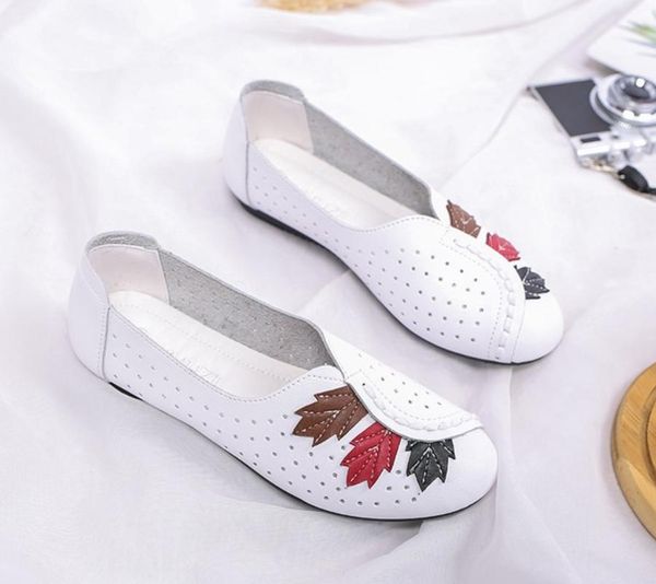 

women shoes loafers women flats moccasins shoes woman genuine leather flats slip on women's flat, Black