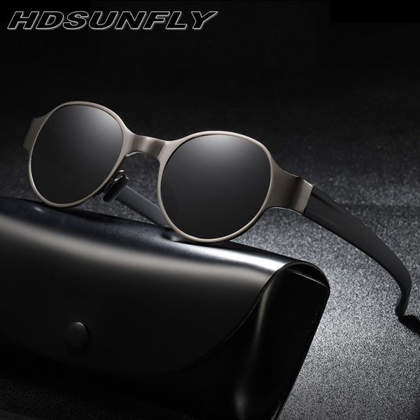 

round aluminium polarized sunglasses steampunk fashion sunglasses men women brand designer vintage rays uv400, White;black