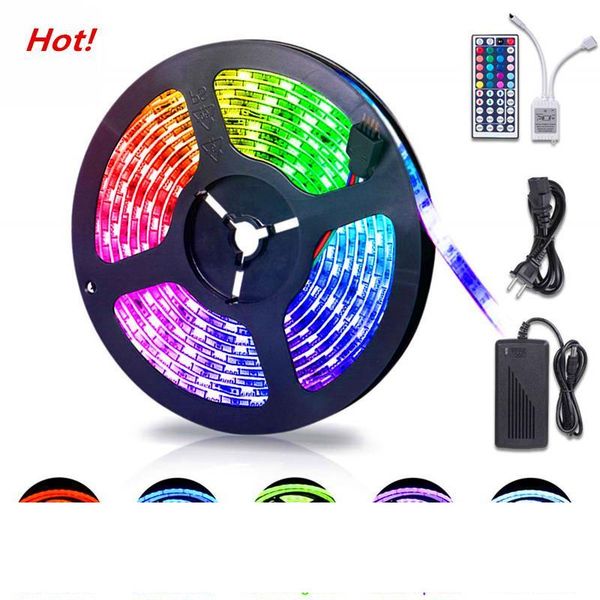 

5M 300Leds Non-waterproof RGB Led Strip Light 3528 DC12V 60Leds M Flexible Lights String Ribbon Tape Light Home Decoration Light
