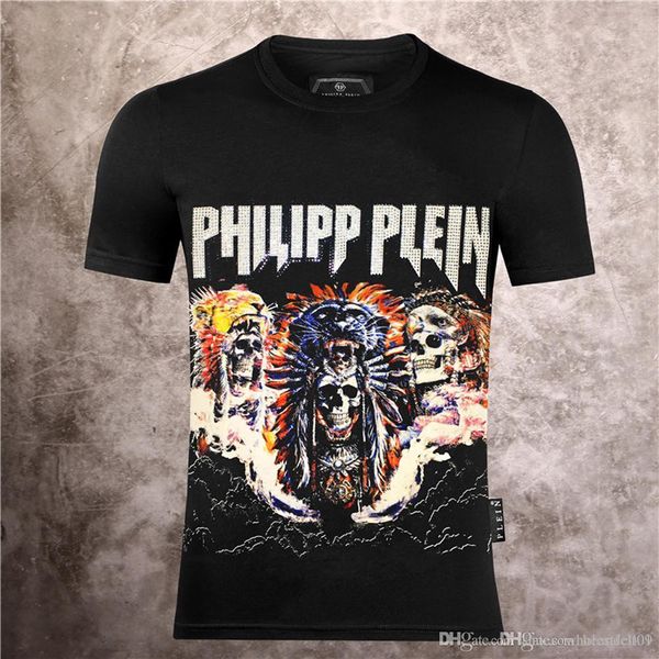 

pp philip plain brand mens designer t shirts firmata uomo fashion luxury designer t shirt summer homme mens skull tshirt tee 520, White