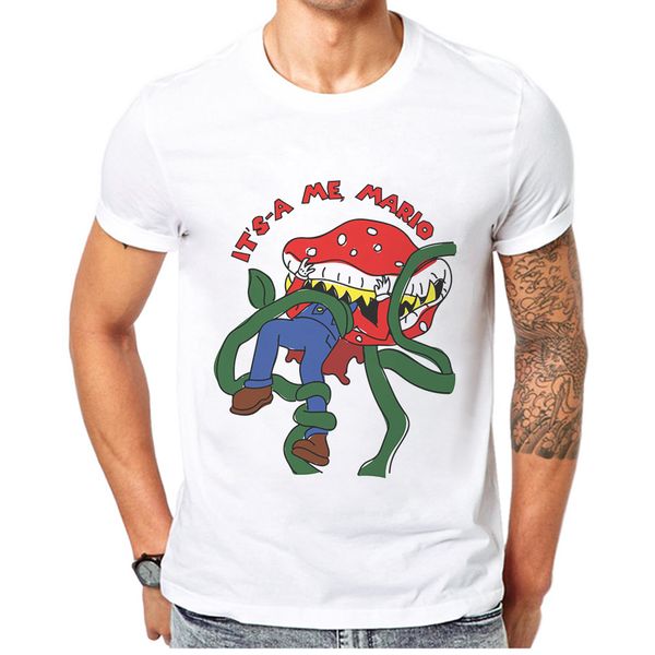 

2019 new arrival men t shirts game design 100 cotton cool cotton t-shirt mens zombie chomper printed short sleeve man tee shirts