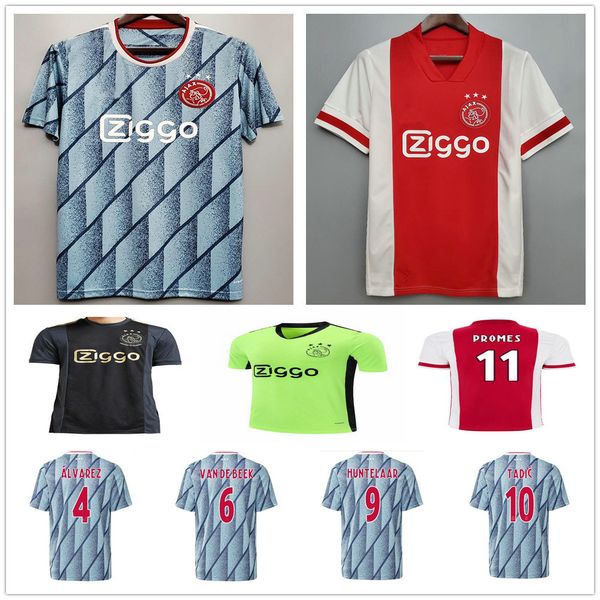 

20 21 fc ajax soccer jersey alvarez tadic van de beek neres tagliafico promes nouri huntelaar custom 2020 home away third football shirt, Black;yellow