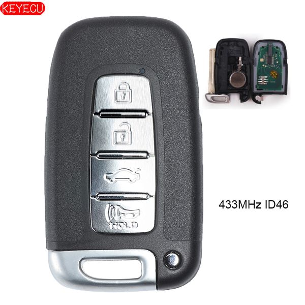 

keyecu smart remote keyless entry ключ fob 4 кнопка 433mhz id46 чип для i30 ix35