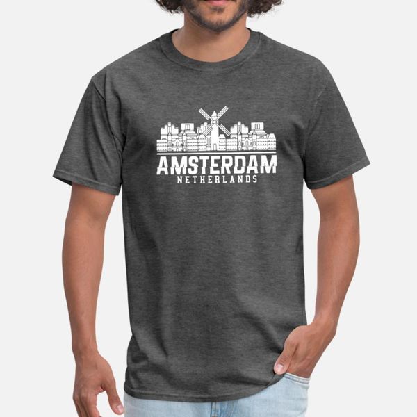 

amsterdam netherlands 2 t shirt men customize tee shirt s-xxxl vintage interesting building spring trend shirt