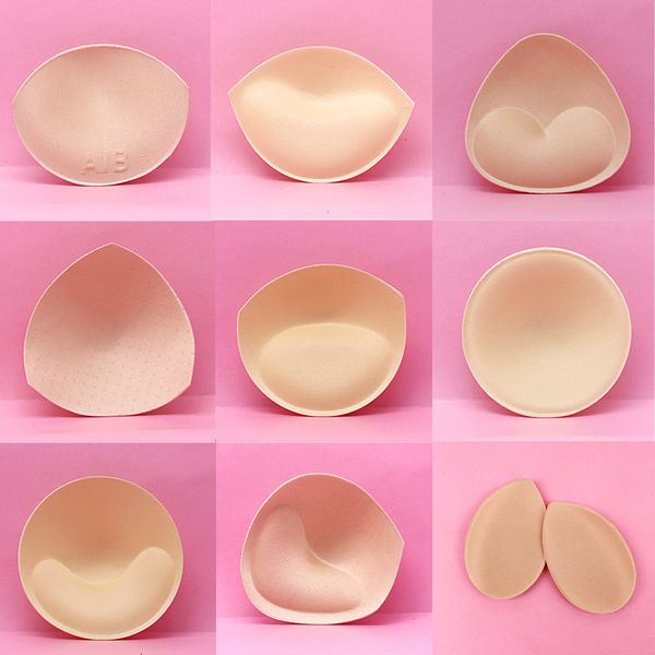 

2pcs 1pair bikini padding insert removeable women's bra pads breast enhancer chest push up cups for swimsuits padding, Black;white
