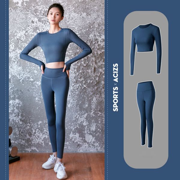 

seamless women yoga set long sleeve + high waist sport leggings gym clothes sport suit gym suit fitness sets for women 2ps, White;red