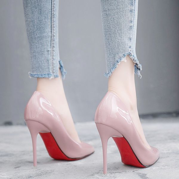 

spring and autumn high heels womens thin heeled korean-style princess all-match pointed nude hipster girls shoes, Black