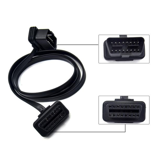 

cgjxsobdii obd2 extender 3pin male female obdii extension cable connector compatible obd2 car diagnostic tools obd ii extend thin noodle 60c