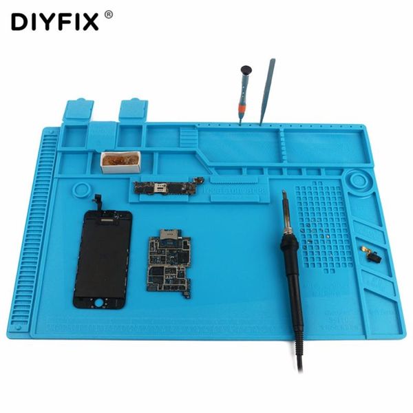 

diyfix s-170 480x318mm silicone pad desk work mat heat insulation maintenance platform for bga pcb soldering repair tool