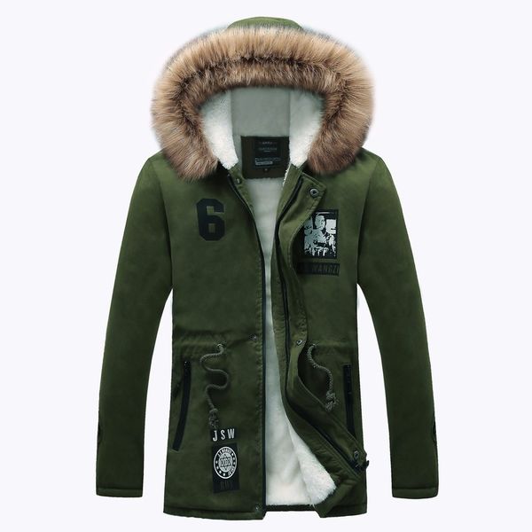 

fashion men jackets streetwear basic coat windbreaker clothes veste homme thick hooded casual zipper winter clothes plus size, Black