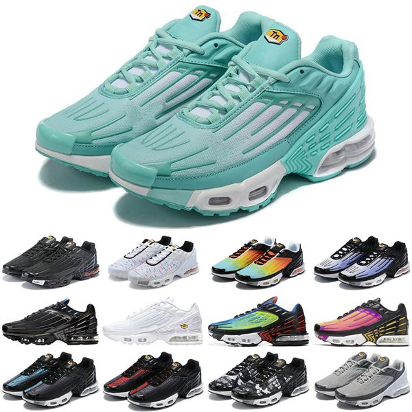 

tn plus 3 men women running shoes triple white black iridescent parachute pack hyper violet mens trainers sports sneakers runners