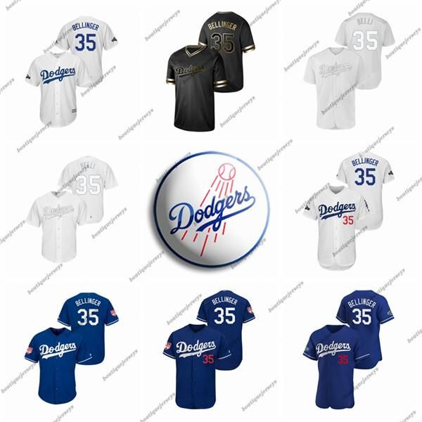 

custom men women kids los angeles dodgers 35 cody bellinger 35 belli home black blue white gray baseball jerseys, Blue;black