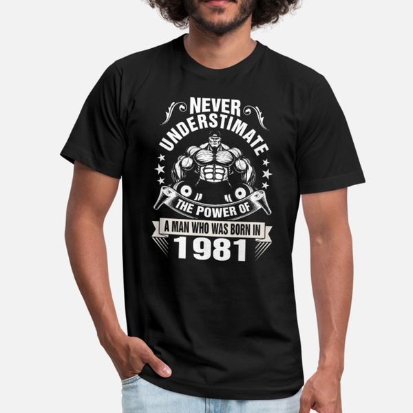 

never underestimate a man born in 1981 t shirt men designer short sleeve round collar kawaii fitness humor spring standard shirt
